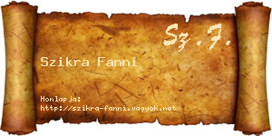 Szikra Fanni névjegykártya