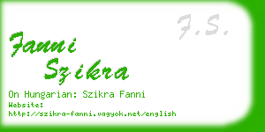 fanni szikra business card